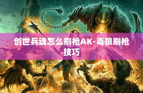 创世兵魂怎么刷枪AK-毒狼刷枪技巧