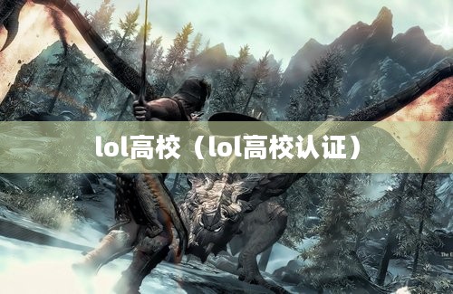 lol高校（lol高校认证）