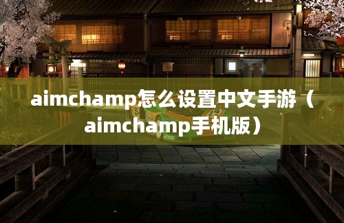 aimchamp怎么设置中文手游（aimchamp手机版）