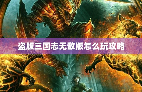 盗版三国志无敌版怎么玩攻略