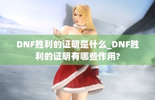 DNF胜利的证明是什么_DNF胜利的证明有哪些作用?