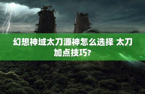 幻想神域太刀源神怎么选择 太刀加点技巧?